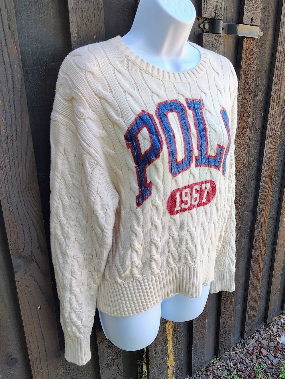 Polo 1967 Cream Cable-Knit Women's Sweater - Picture 3 of 6